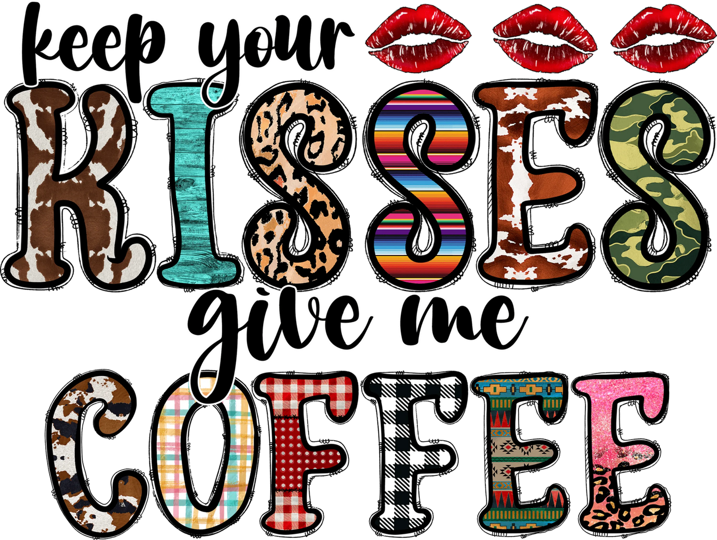 V41 - "Kisses & Coffee" DTF Transfer