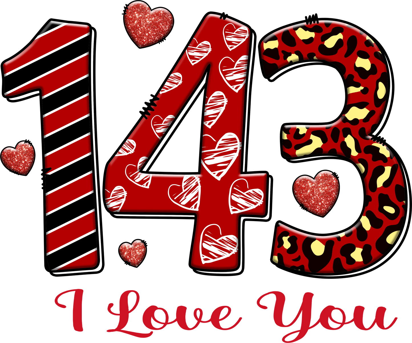 V6 - "143 I Love You" DTF Transfer