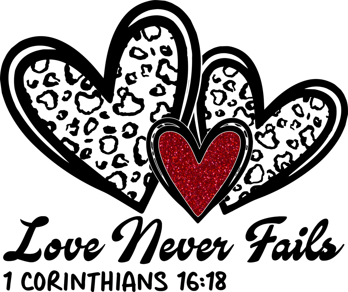 V8 - "Love Never Fails" DTF Transfer