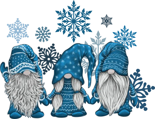 W22-8 -Blue Gnome Snowflakes, DTF Transfer, Apparel & Accessories, Ace DTF