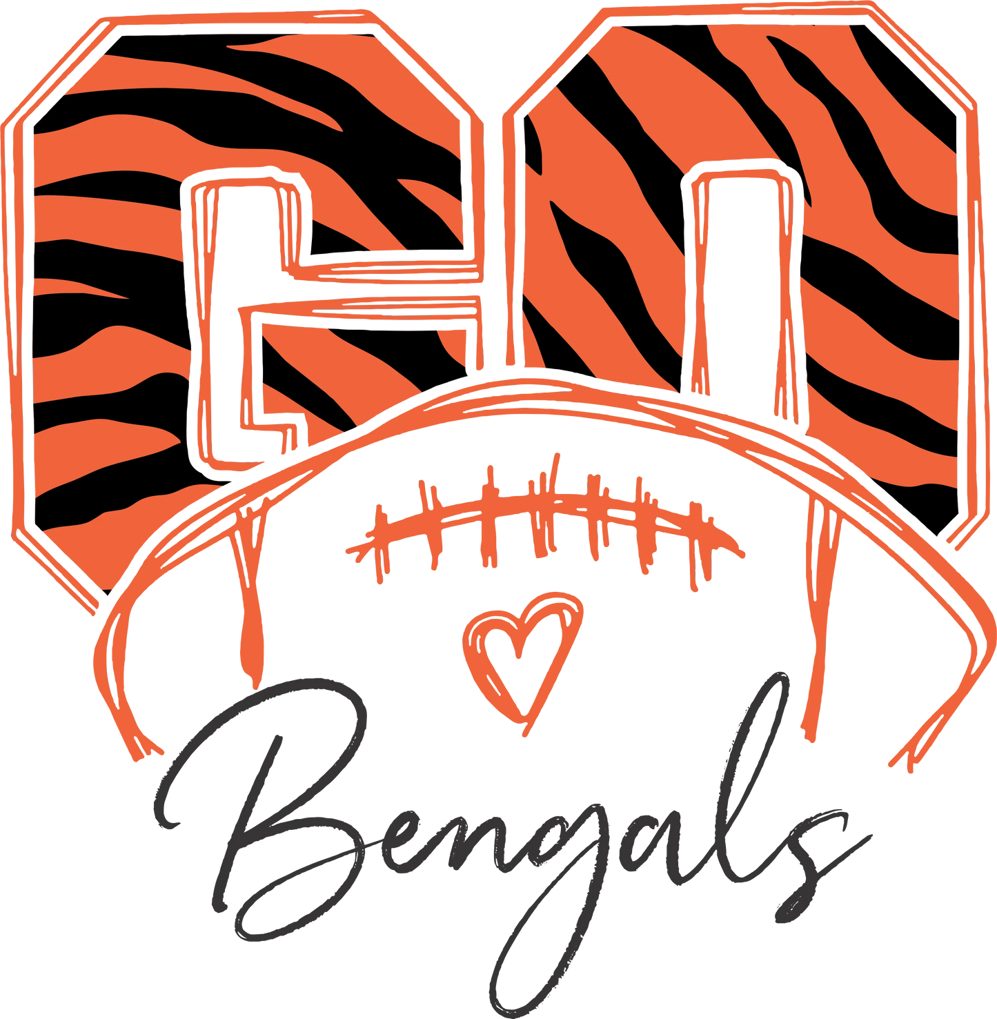 CB15 - "Go Bengals" DTF Transfer, DTF Transfer, Apparel & Accessories, Ace DTF