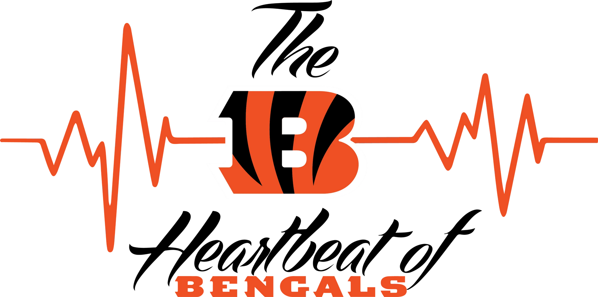 CB16 - "Heartbeat of Bengals" DTF Transfer, DTF Transfer, Apparel & Accessories, Ace DTF