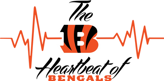 CB16 - "Heartbeat of Bengals" DTF Transfer, DTF Transfer, Apparel & Accessories, Ace DTF