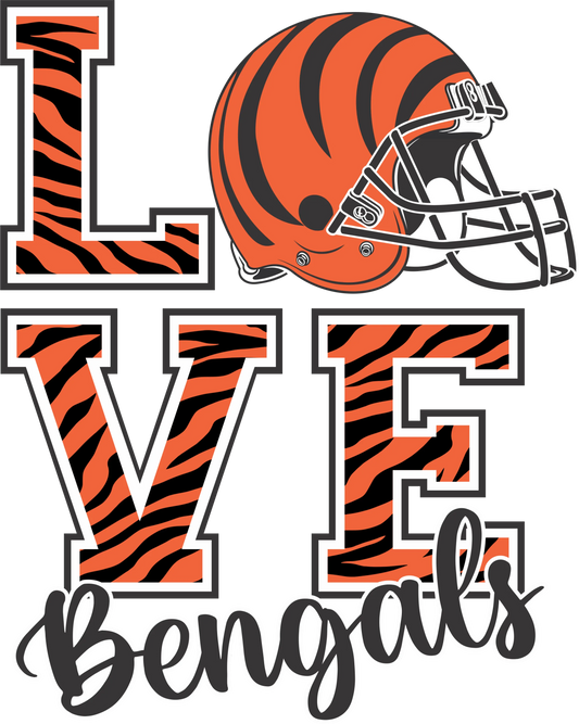 CB19 - "Love Bengals" DTF Transfer, DTF Transfer, Apparel & Accessories, Ace DTF