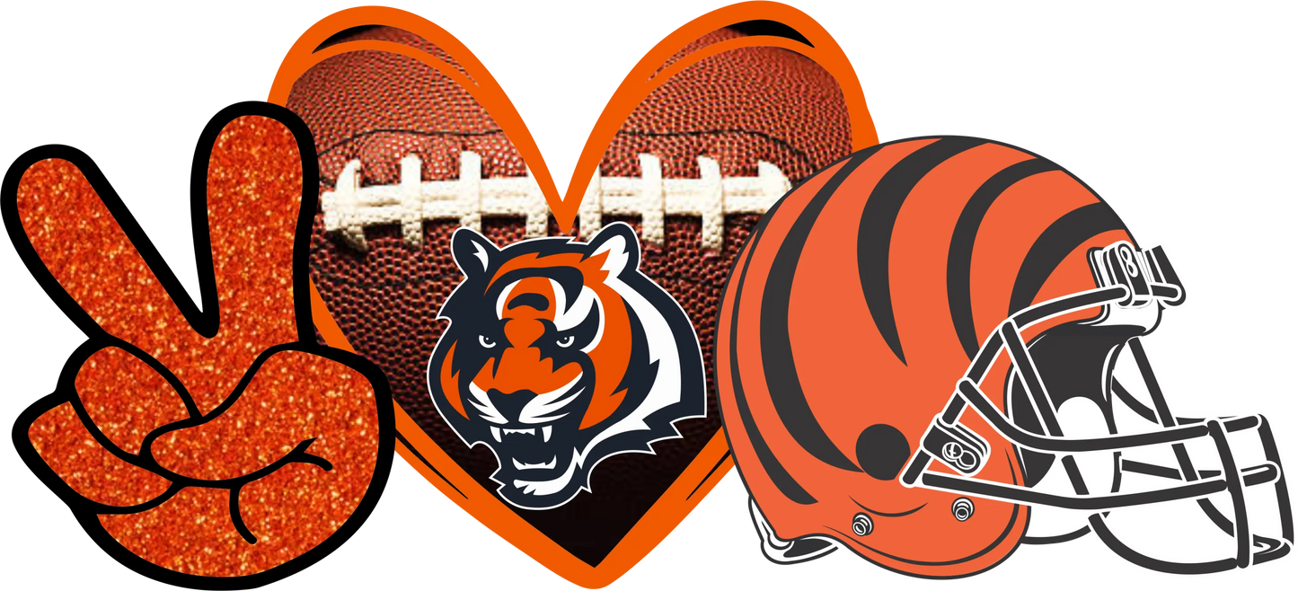 CB22 - "Peace Love Bengals" DTF Transfer, DTF Transfer, Apparel & Accessories, Ace DTF
