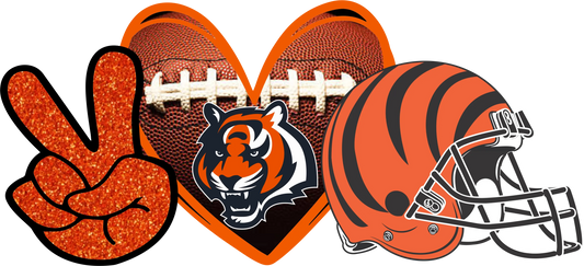 CB22 - "Peace Love Bengals" DTF Transfer, DTF Transfer, Apparel & Accessories, Ace DTF