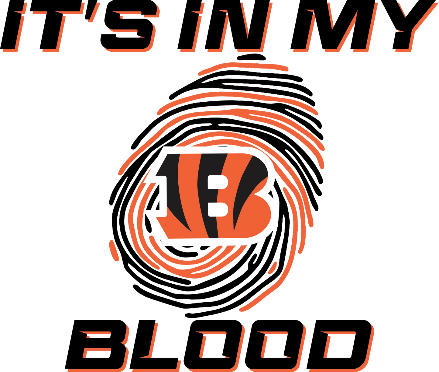 CB3 - "Bengals- It's In My Blood" DTF Transfer, DTF Transfer, Apparel & Accessories, Ace DTF