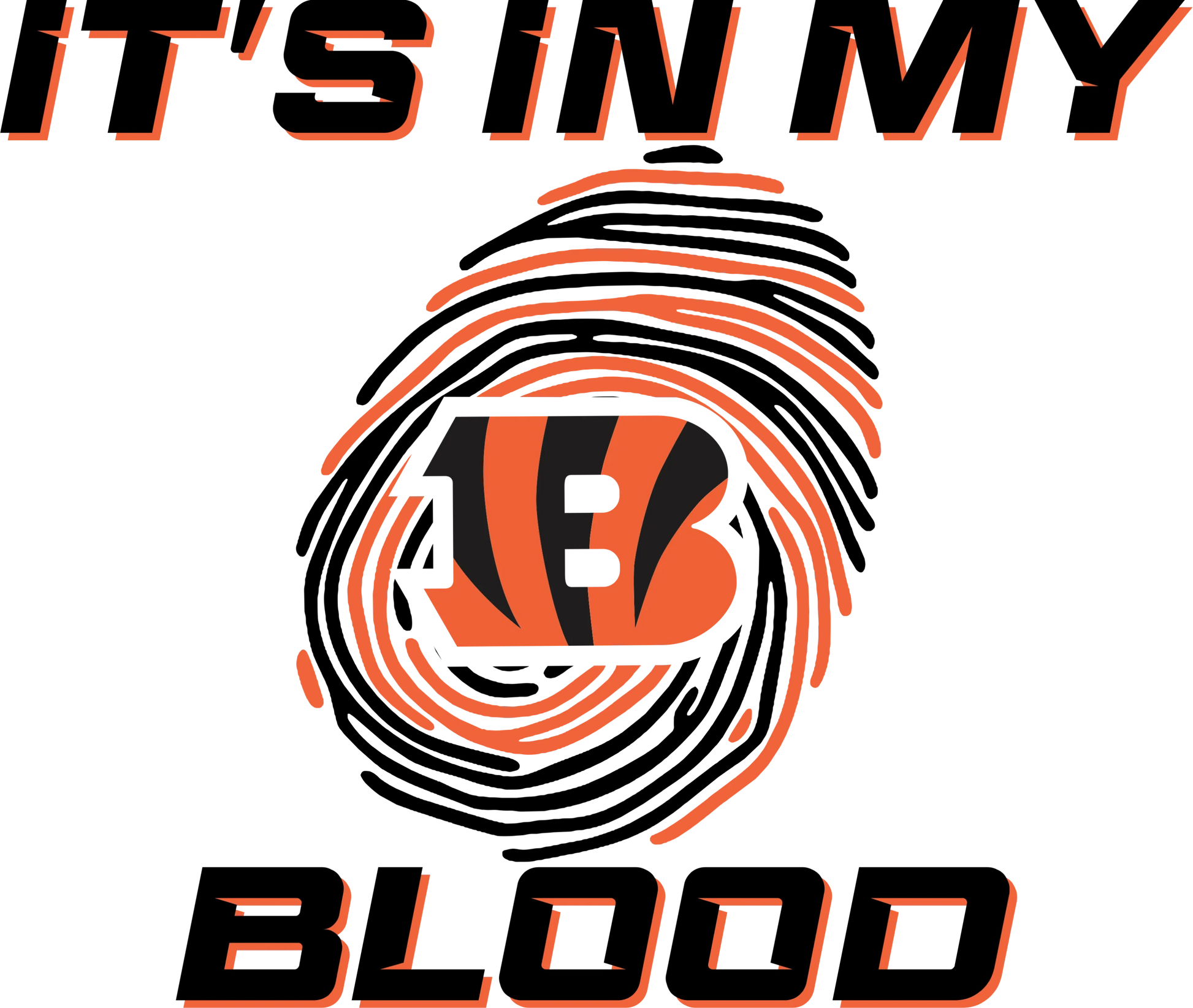 CB3 - "Bengals- It's In My Blood" DTF Transfer, DTF Transfer, Apparel & Accessories, Ace DTF