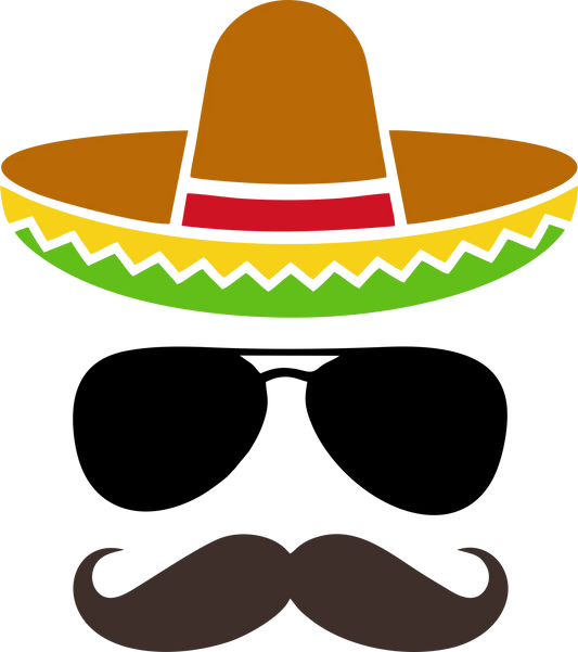 CDM4 - "Cool Cinco de Mayo w/ Mustache" DTF Transfer, DTF Transfer, Apparel & Accessories, Ace DTF