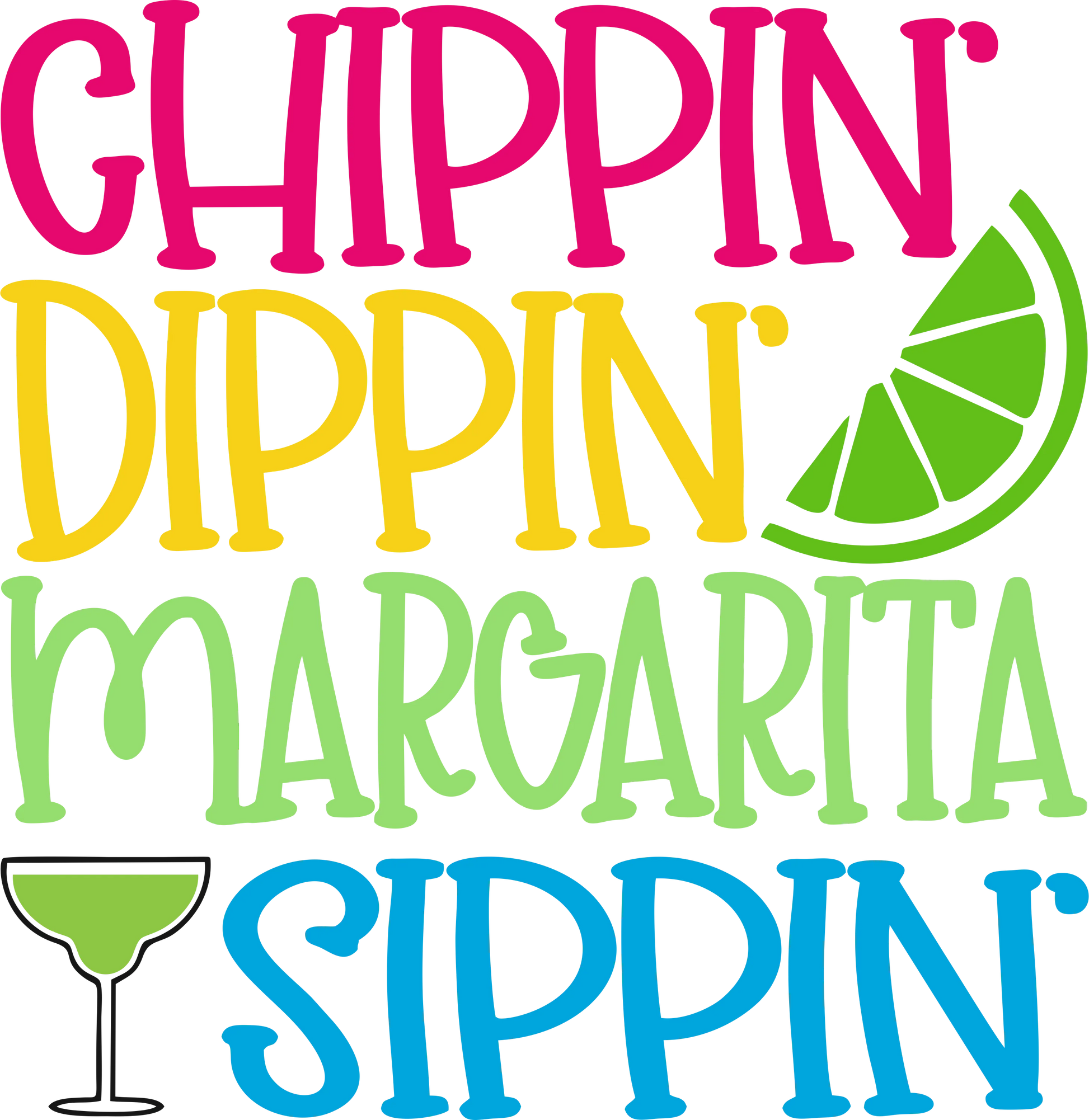 CDM5 - "Chippin Dippin Margarita Sippin" DTF Transfer, DTF Transfer, Apparel & Accessories, Ace DTF