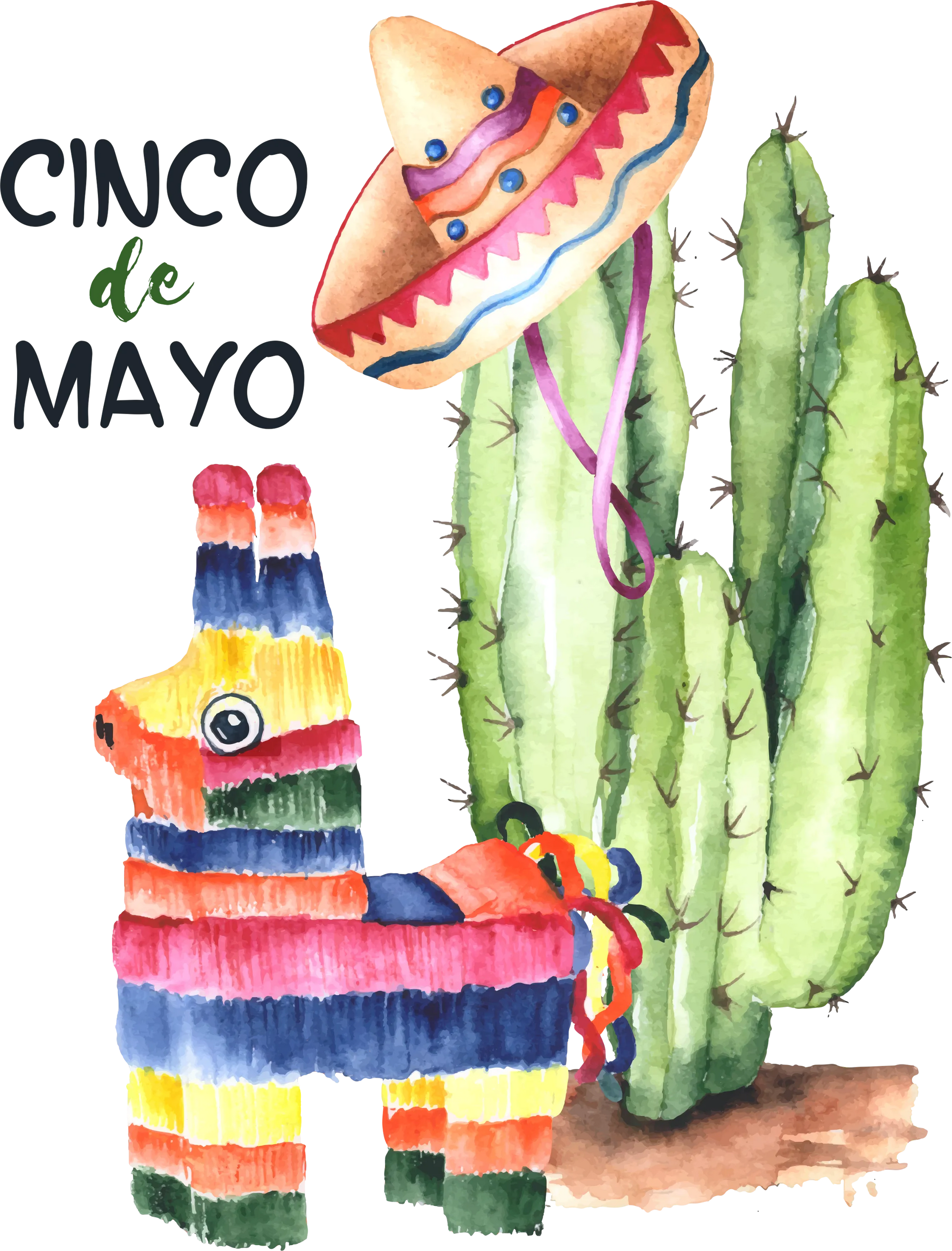 CDM7 - "Cinco de Mayo Watercolor" DTF Transfer, DTF Transfer, Apparel & Accessories, Ace DTF