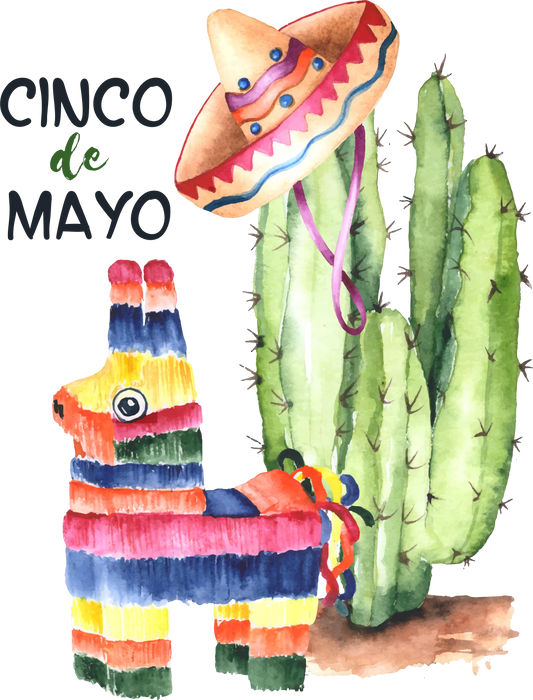 CDM7 - "Cinco de Mayo Watercolor" DTF Transfer, DTF Transfer, Apparel & Accessories, Ace DTF