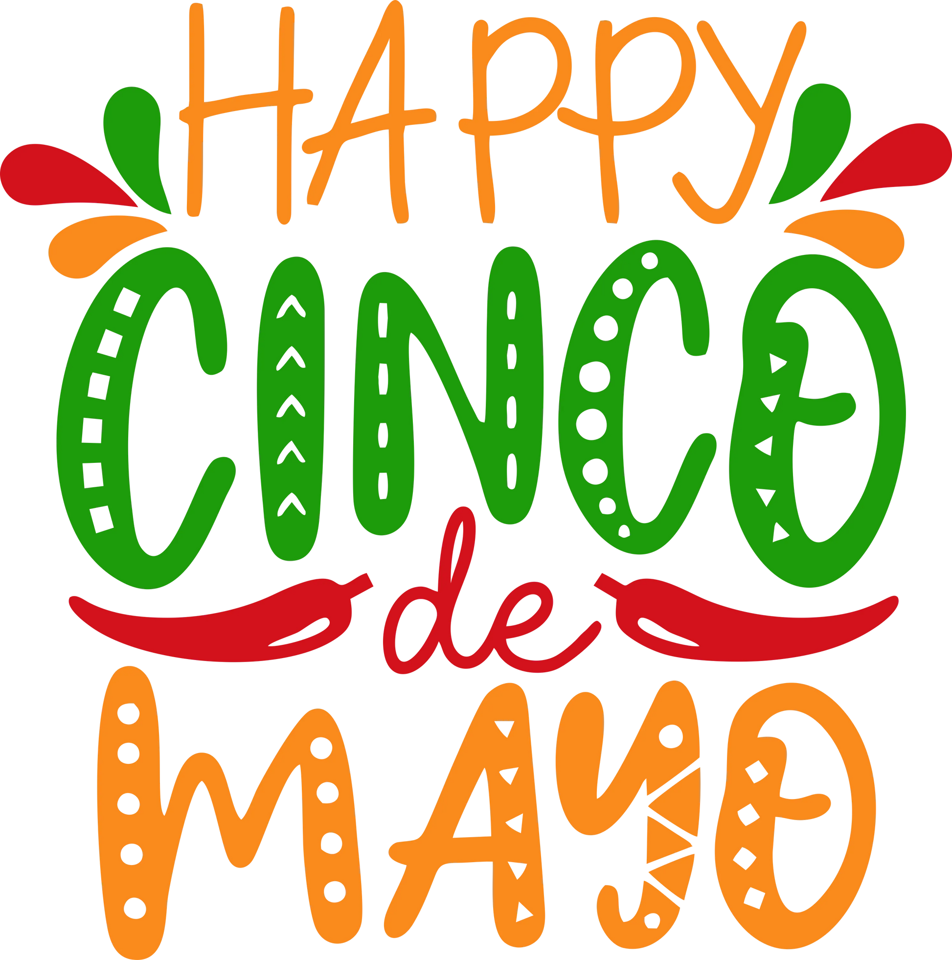 CDM8 - "Happy Cinco de Mayo" DTF Transfer, DTF Transfer, Apparel & Accessories, Ace DTF
