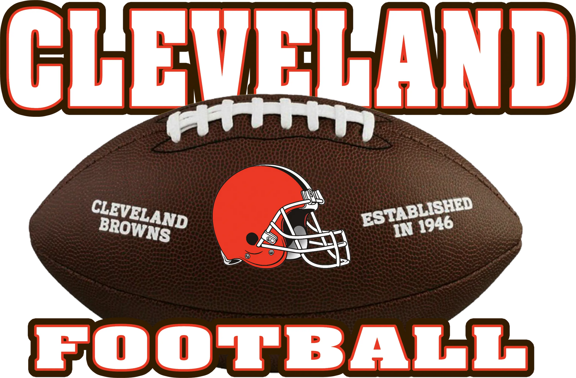 CLB12 - Cleveland w/ Football, DTF Transfer, Apparel & Accessories, Ace DTF