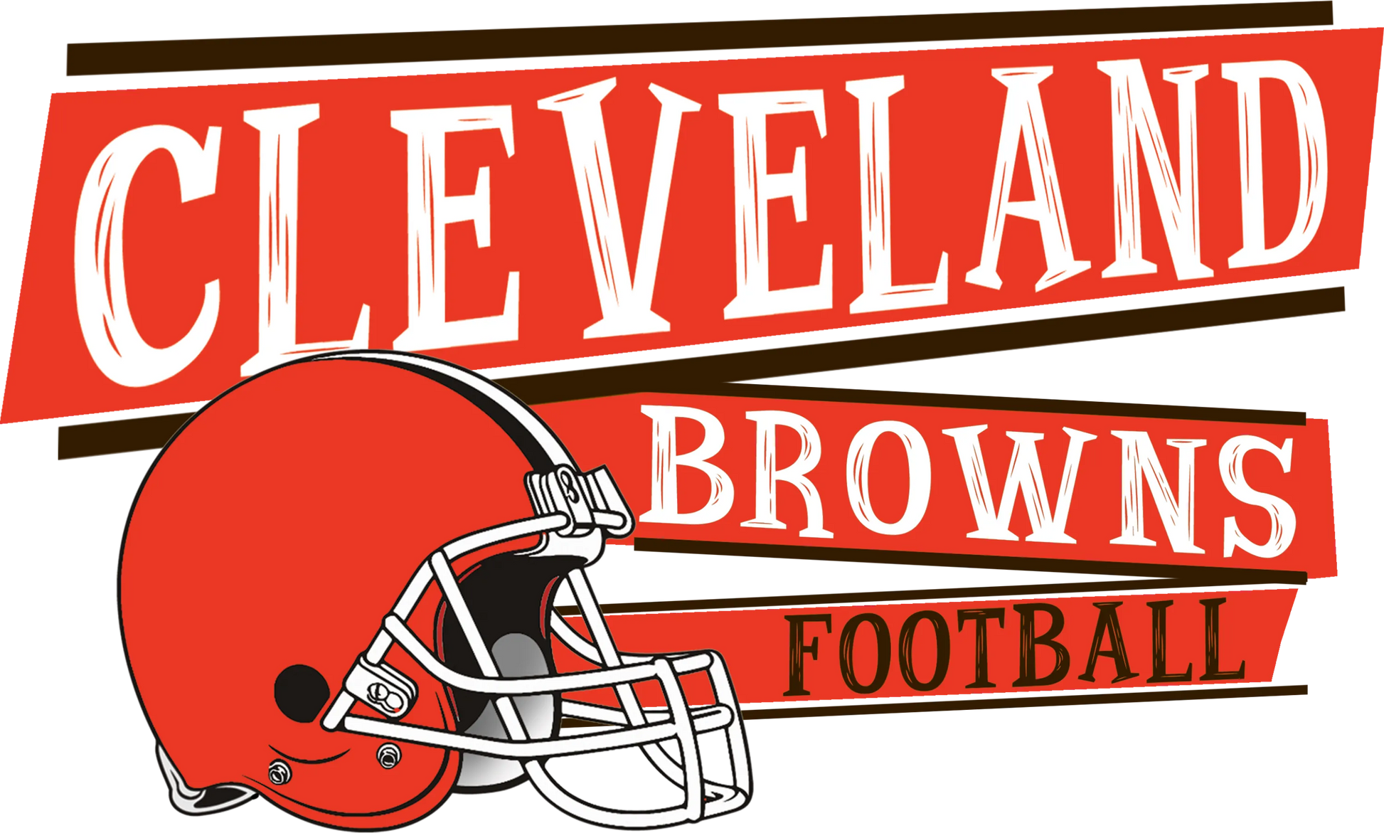 CLB13 - Browns Football w/ Helmet, DTF Transfer, Apparel & Accessories, Ace DTF