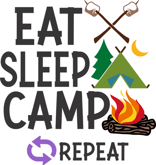 CO7 - Eat Sleep Camp Repeat, DTF Transfer, Apparel & Accessories, Ace DTF