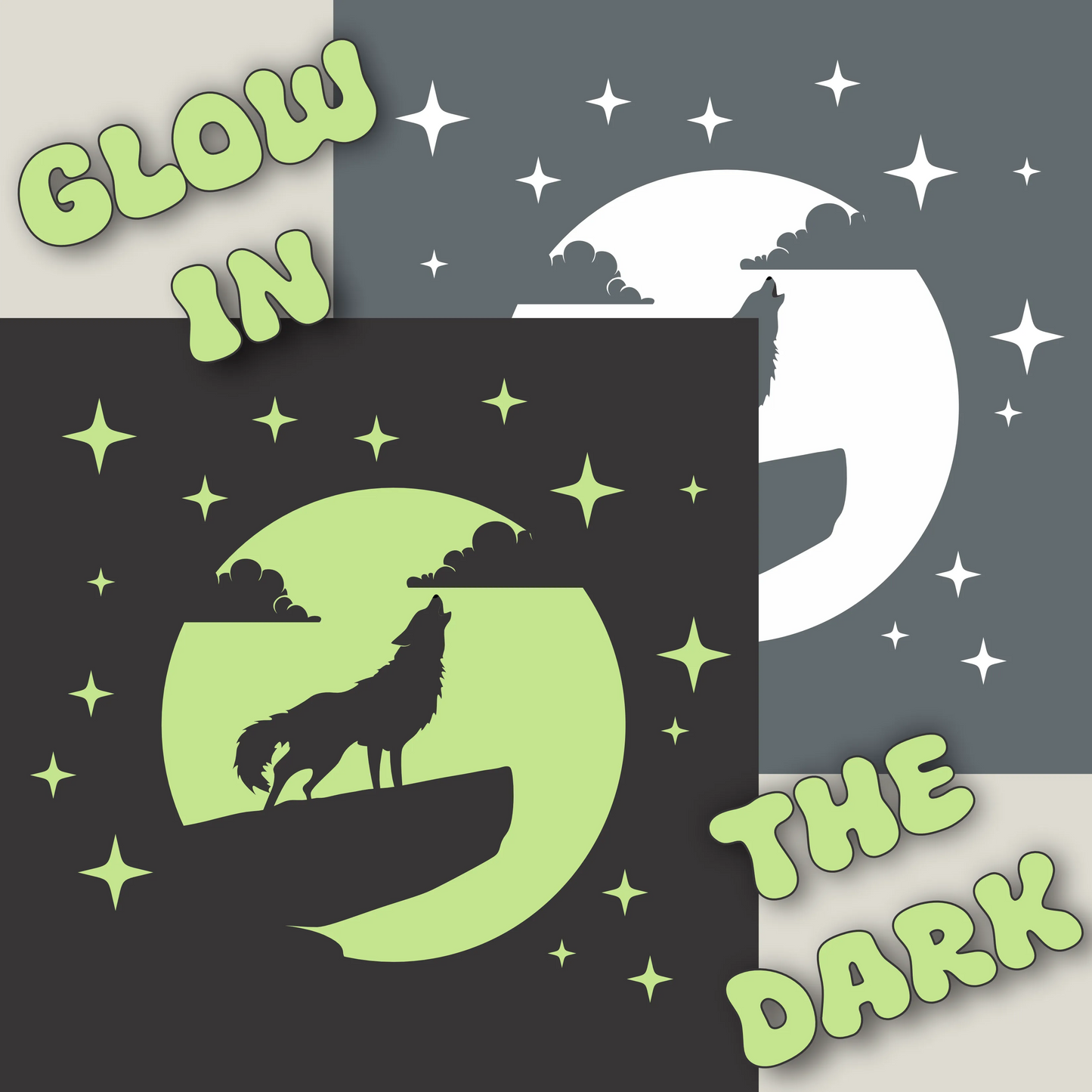 6x6 GLOW IN THE DARK Custom DTF, DTF Transfer, Apparel & Accessories, Ace DTF