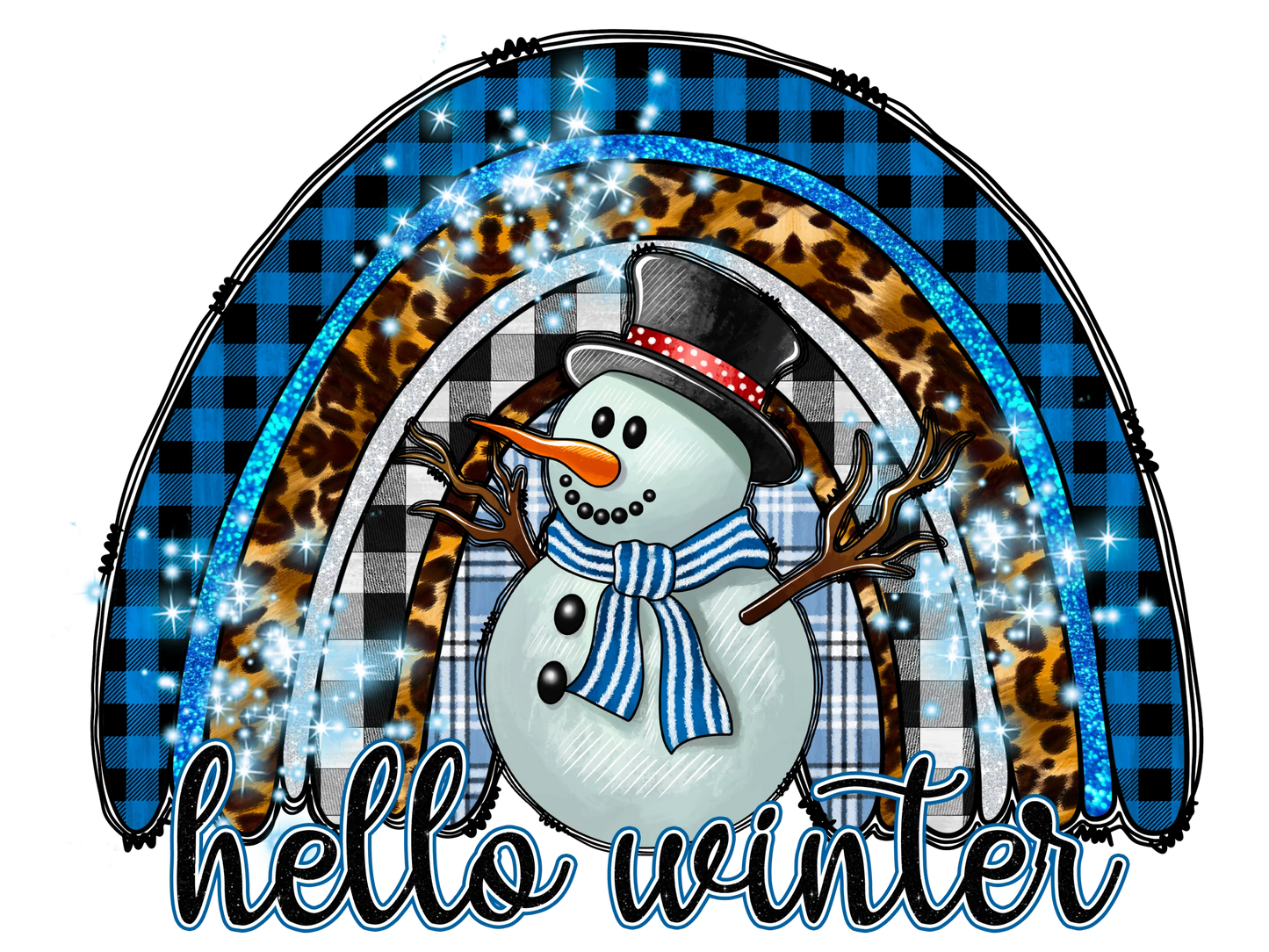 W22-3 - Hello Winter Snowman, DTF Transfer, Apparel & Accessories, Ace DTF