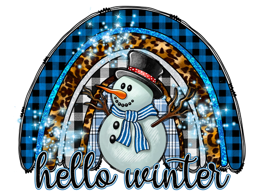 W22-3 - Hello Winter Snowman, DTF Transfer, Apparel & Accessories, Ace DTF