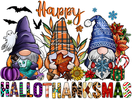 HTM4 - Hallowthanksmas Gnomes, DTF Transfer, Apparel & Accessories, Ace DTF
