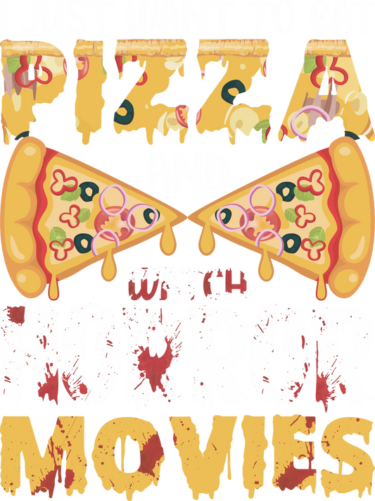 HW5 - Pizza and Horror Movies, DTF Transfer, Apparel & Accessories, Ace DTF