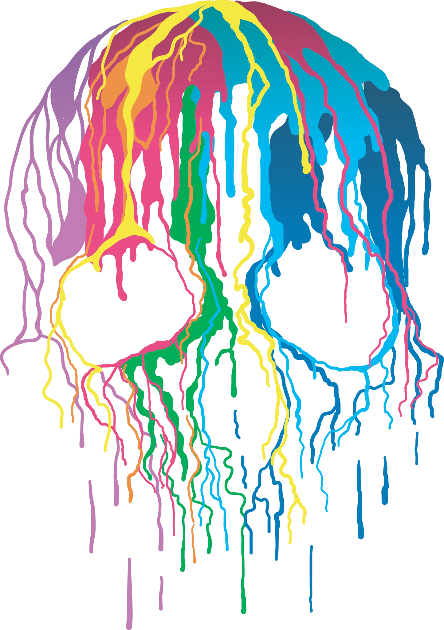 HW7 - Colorful Wax Skull, DTF Transfer, Apparel & Accessories, Ace DTF