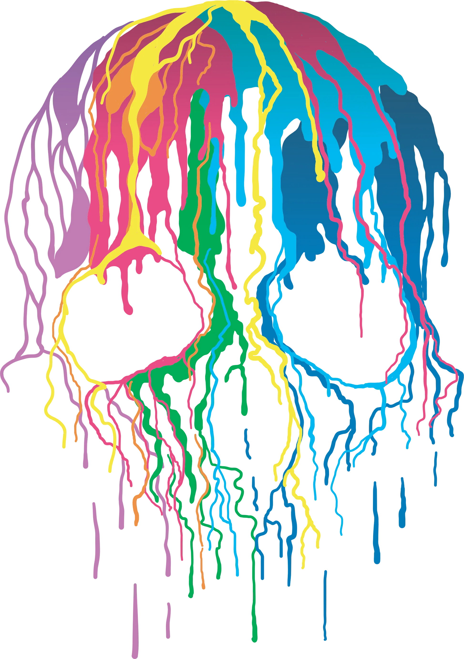 HW7 - Colorful Wax Skull, DTF Transfer, Apparel & Accessories, Ace DTF