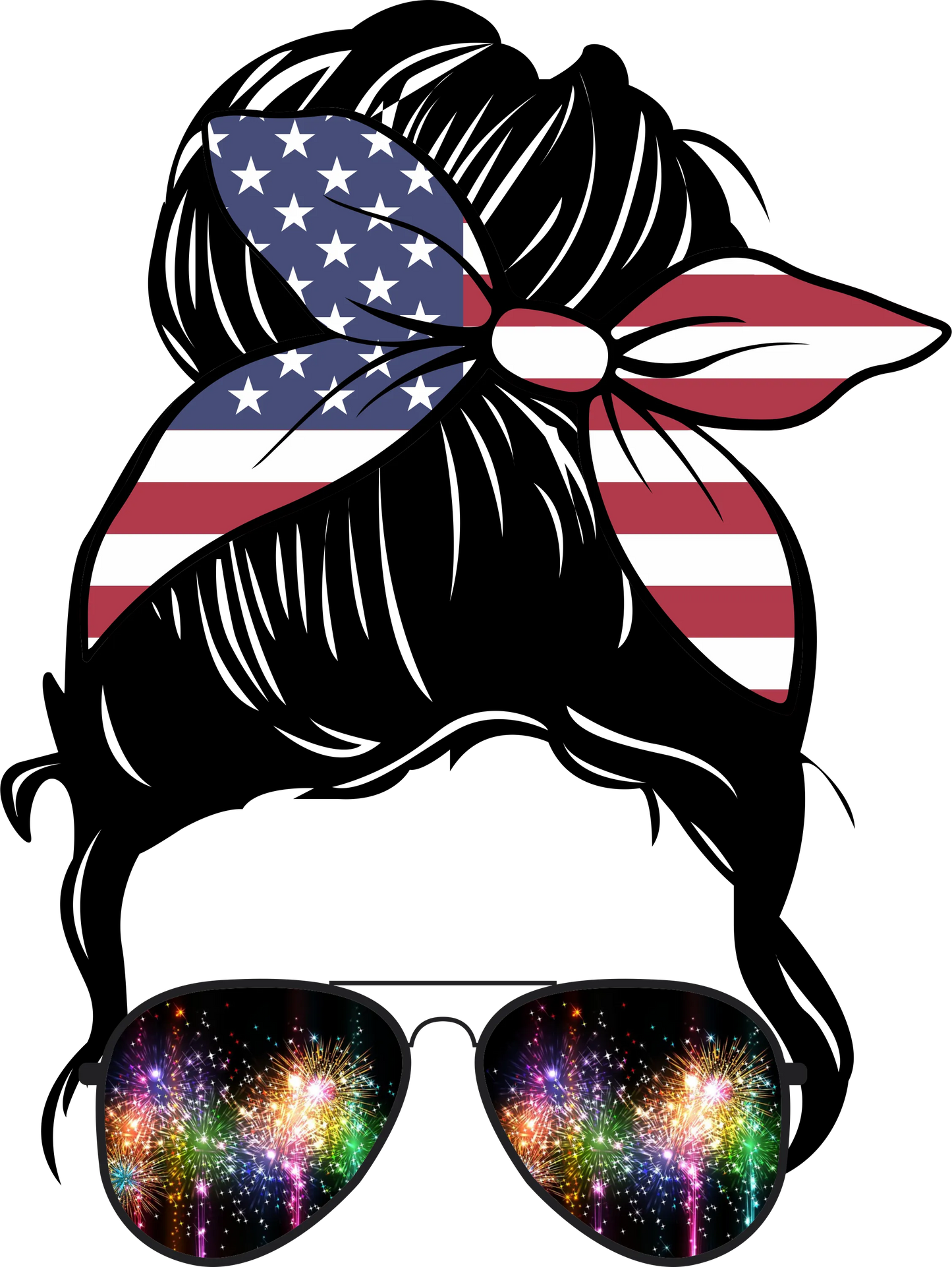 J11 - 4th of July American Lady DTF Transfer, DTF Transfer, Apparel & Accessories, Ace DTF
