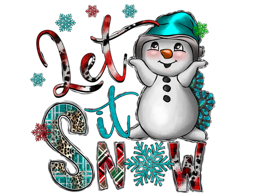 W22-4 -Let It Snow Snowman, DTF Transfer, Apparel & Accessories, Ace DTF