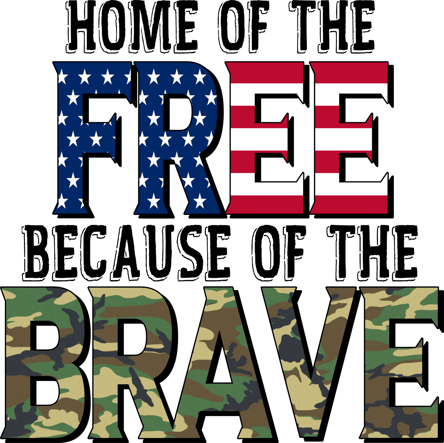 MD5 - Home of the Free Because of the Brave, DTF Transfer, Apparel & Accessories, Ace DTF