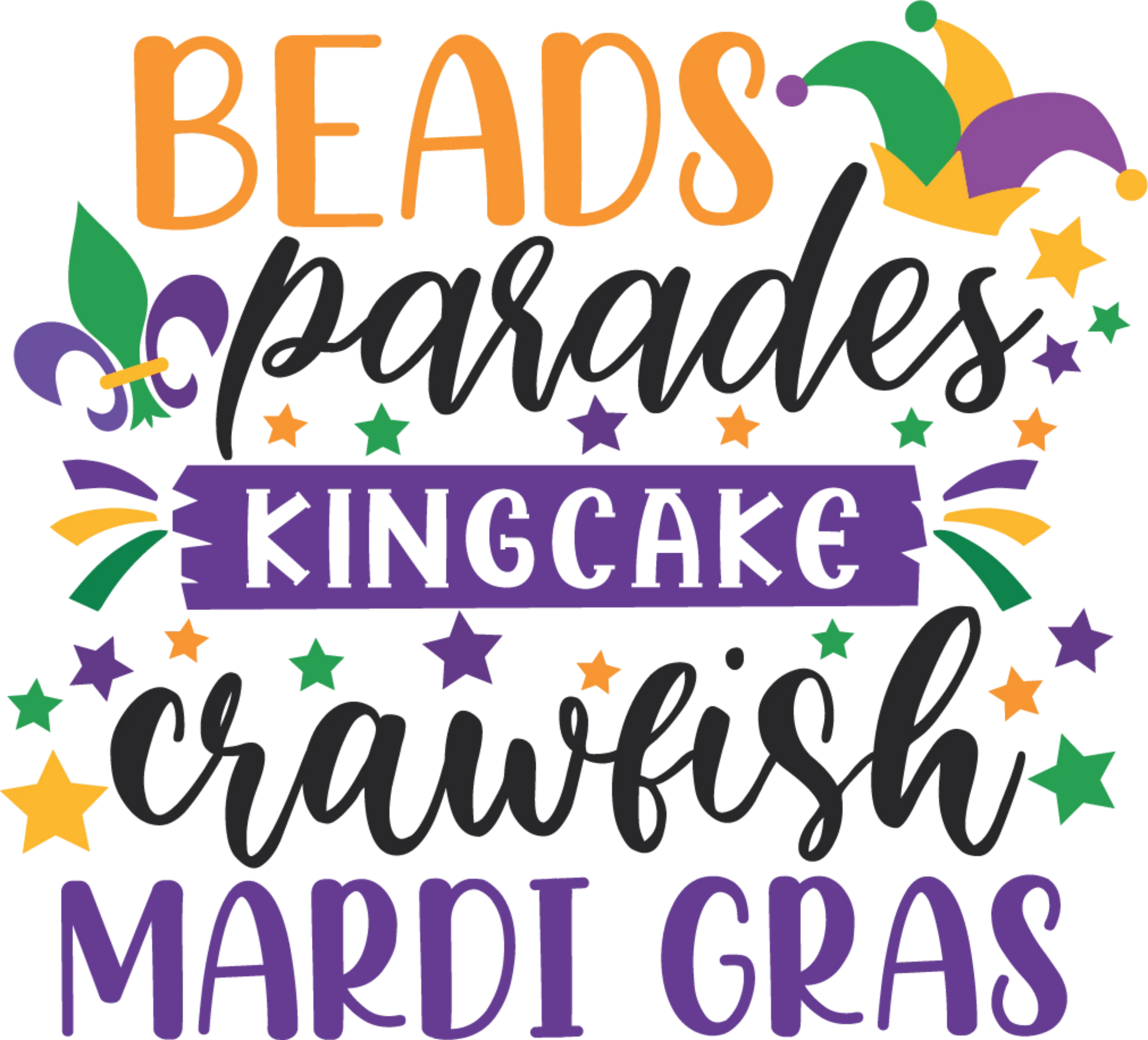 MG 10 - "All Things Mardi Gras" DTF Transfer, DTF Transfer, Apparel & Accessories, Ace DTF
