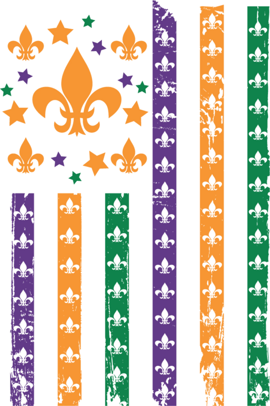 MG 8 - "Mardi Gras Flag" DTF Transfer, DTF Transfer, Apparel & Accessories, Ace DTF