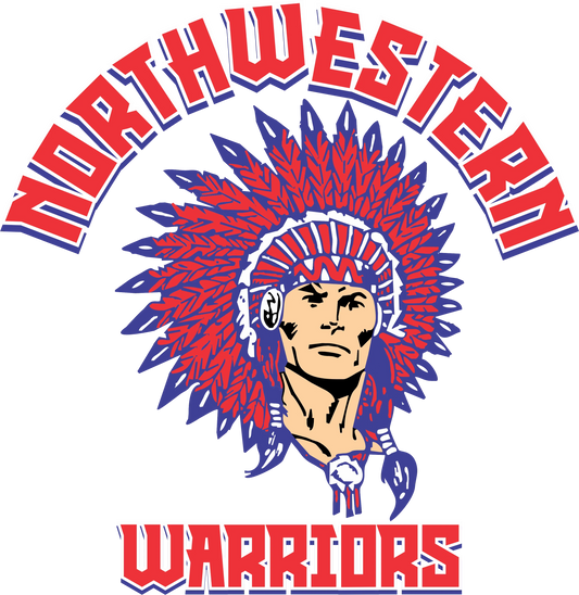 Northwestern Warriors w/ Words, DTF Transfer, Apparel & Accessories, Ace DTF