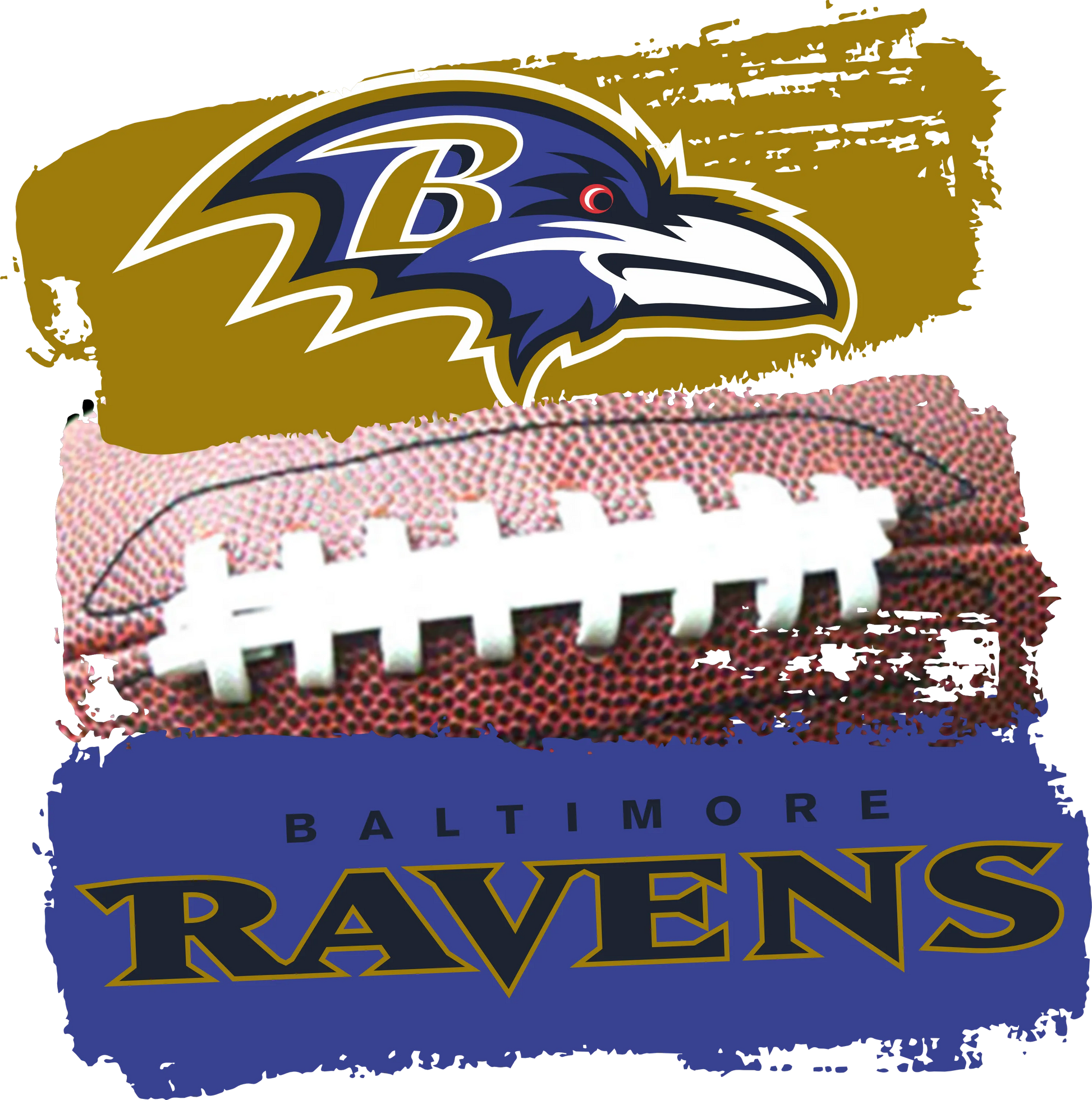 PO24-14  Baltimore Ravens Paint Stacked, DTF Transfer, Apparel & Accessories, Ace DTF