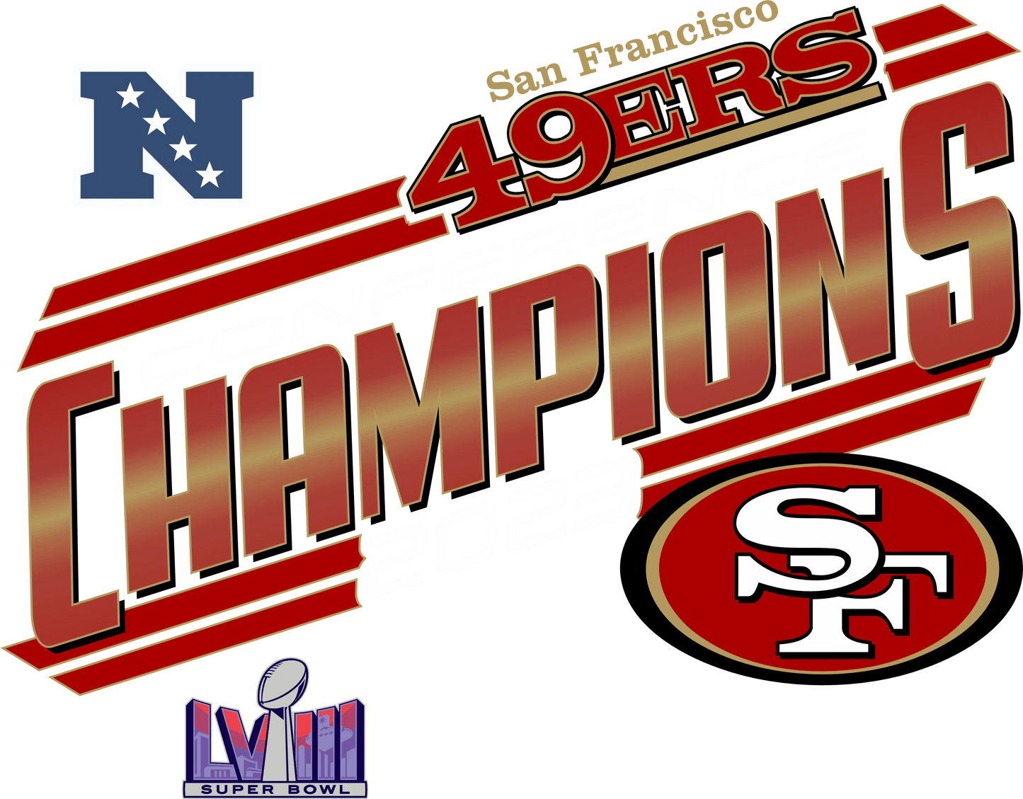 PO24-20  49ers Conf Champions, DTF Transfer, Apparel & Accessories, Ace DTF