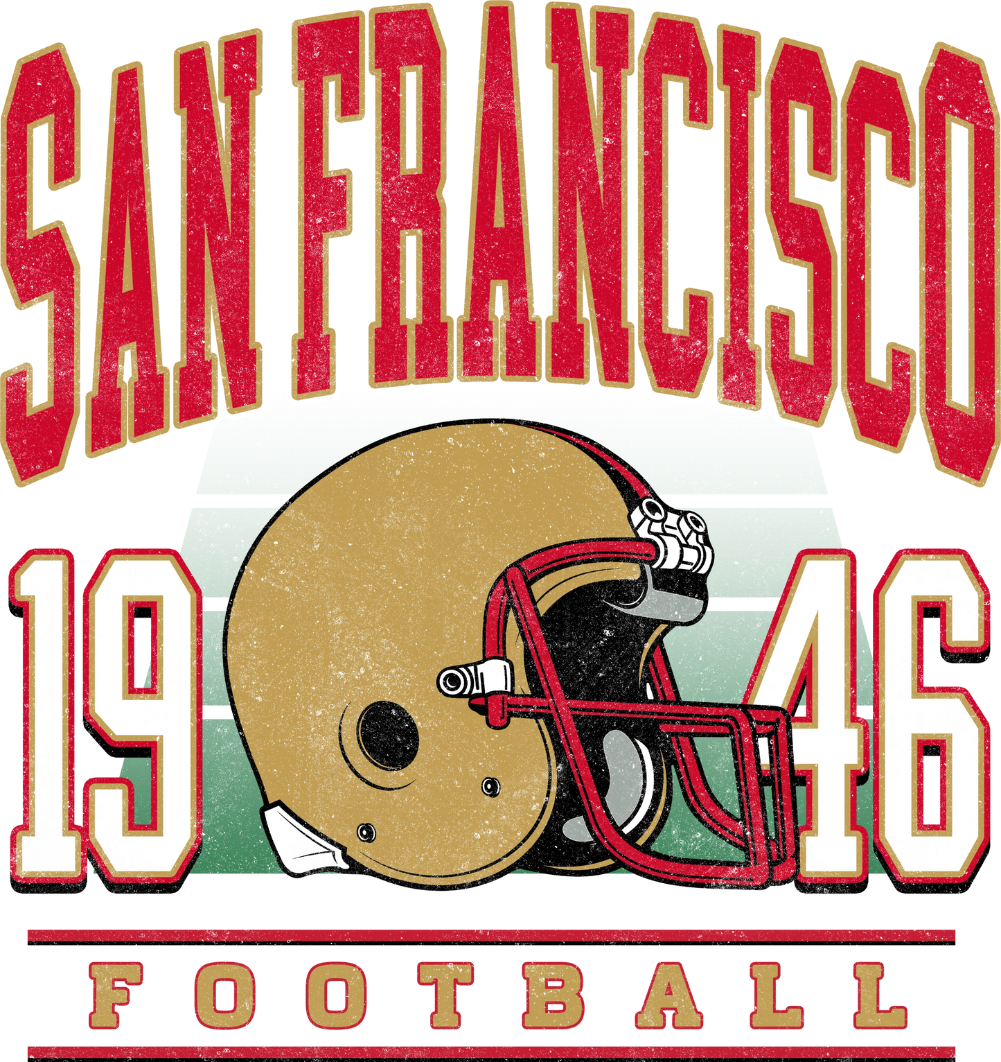 PO24-8  San Francisco 1946 Helmet, DTF Transfer, Apparel & Accessories, Ace DTF