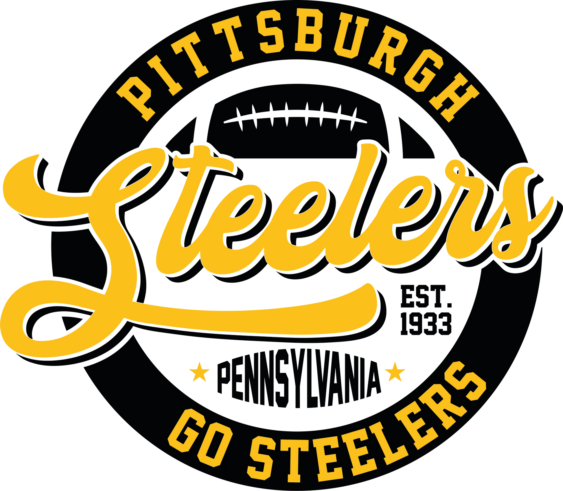 PS5 - Pittsburgh Steelers Circle, DTF Transfer, Apparel & Accessories, Ace DTF