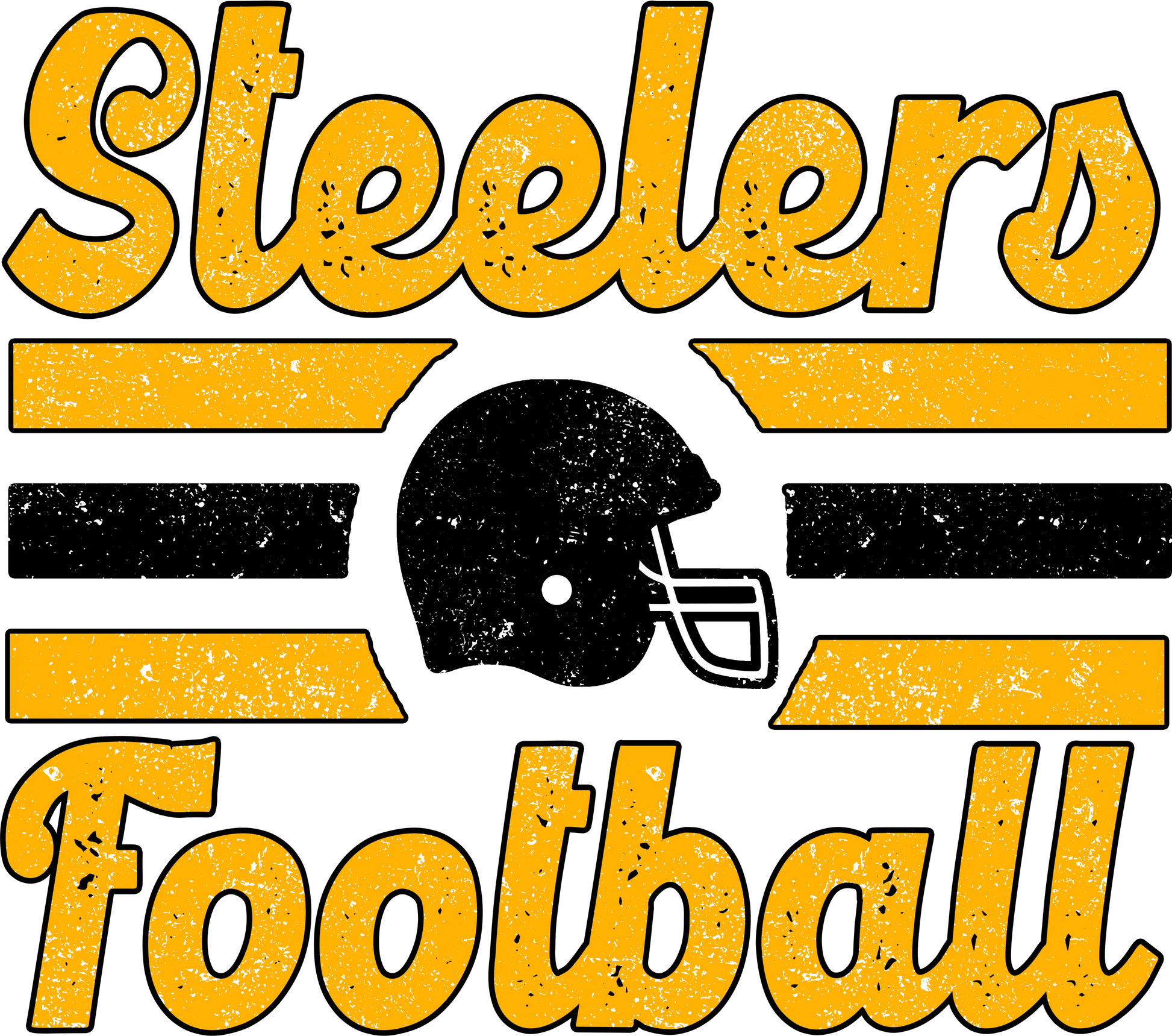 PS6 - Steelers Distressed, DTF Transfer, Apparel & Accessories, Ace DTF