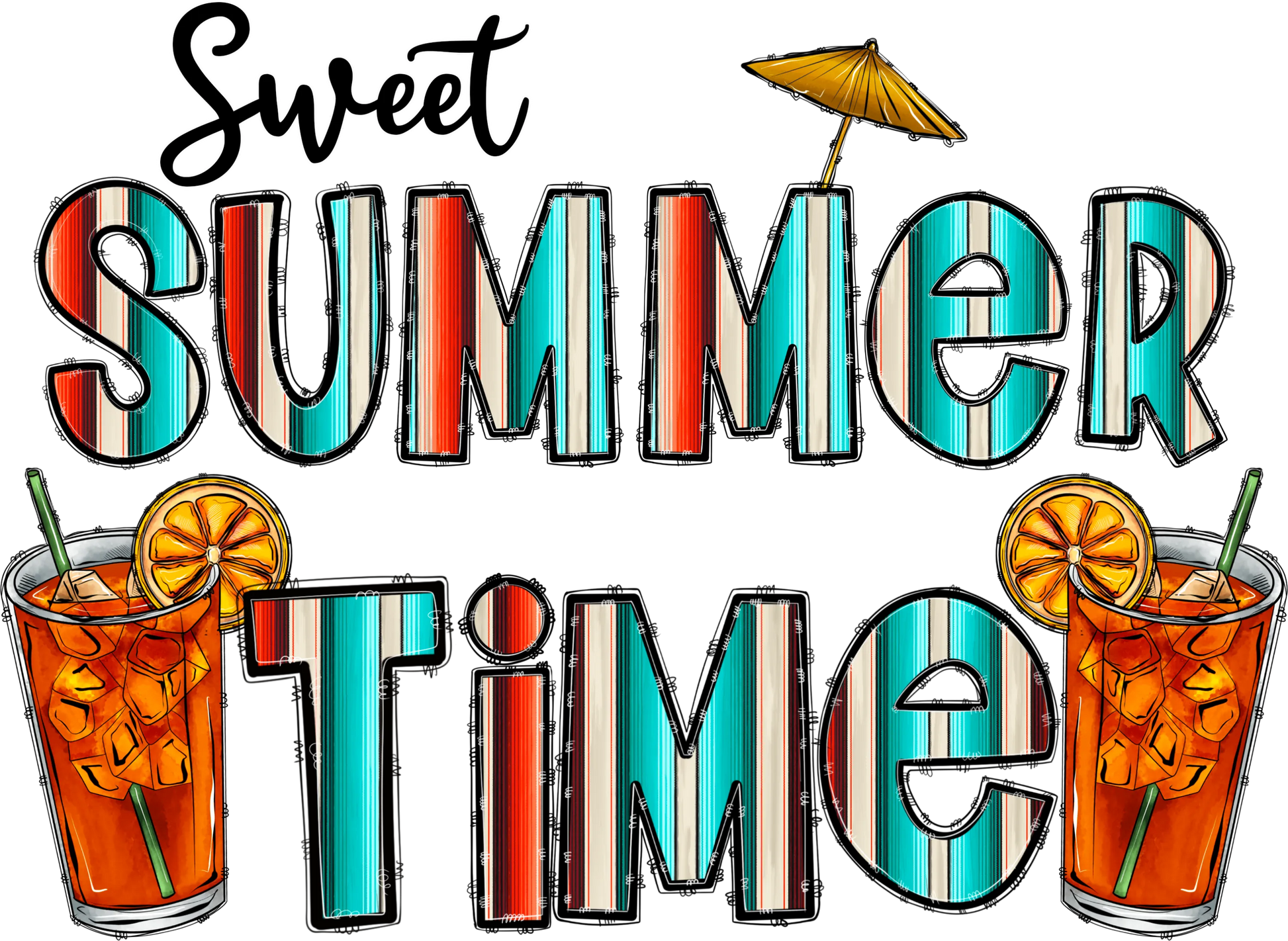 S9 - "Sweet Tea Summer Time" DTF Transfer, DTF Transfer, Apparel & Accessories, Ace DTF