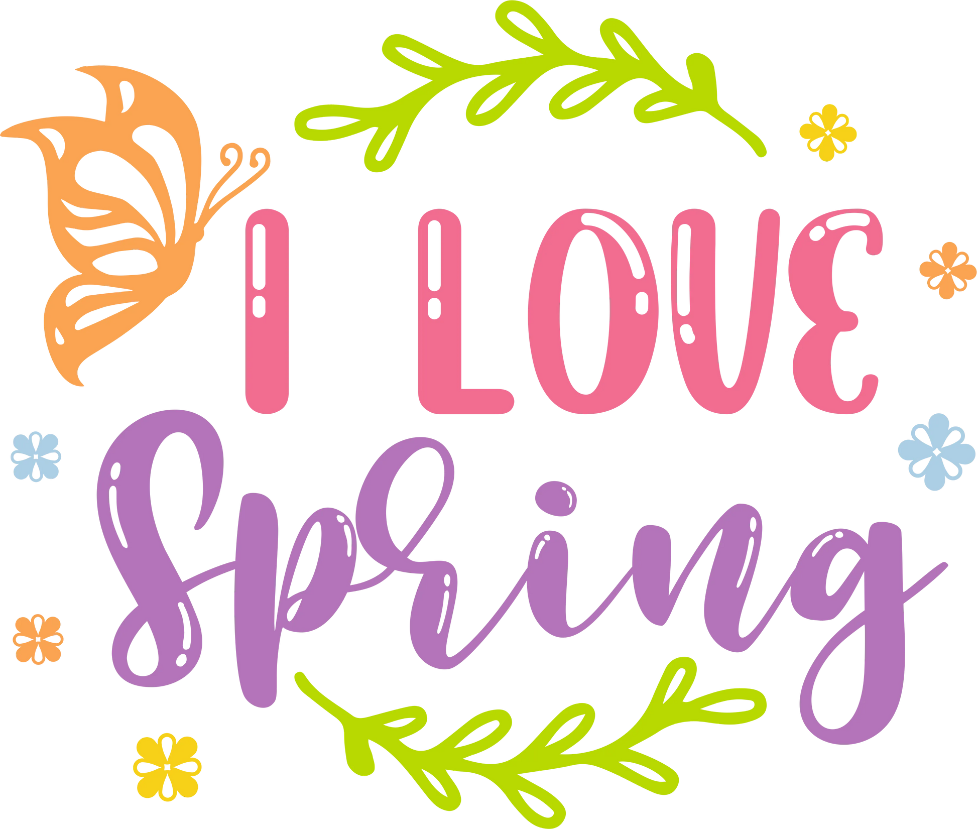 SEF 4  - "I Love Spring" DTF Transfer, DTF Transfer, Apparel & Accessories, Ace DTF