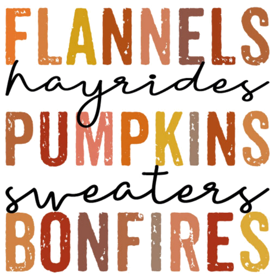 TA4 Flannels Pumpkins Bonfires, DTF Transfer, Apparel & Accessories, Ace DTF