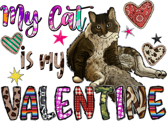 V34 - "Valentine Cat" DTF Transfer