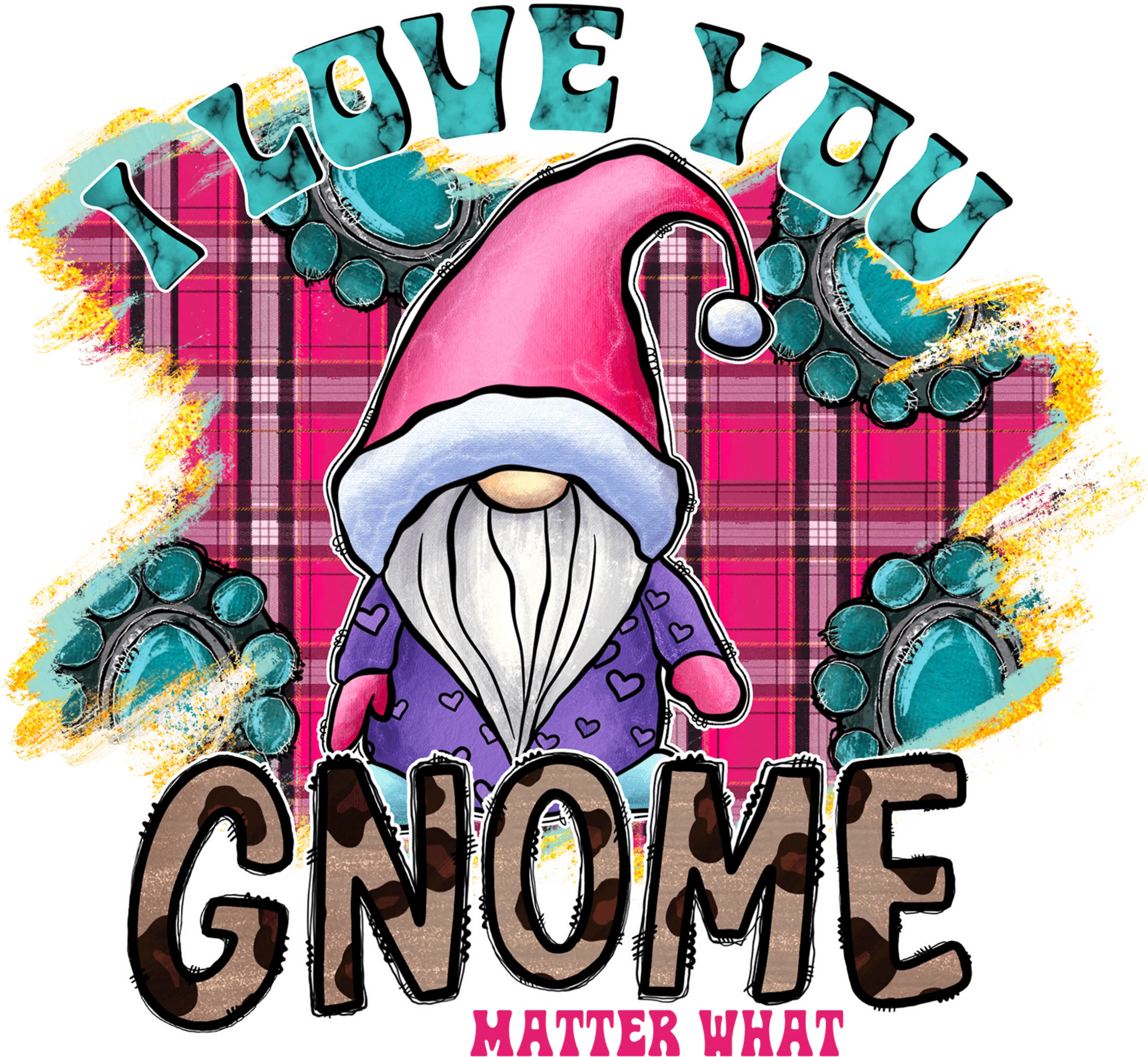 V48 - "I Love You Gnome" DTF Transfer