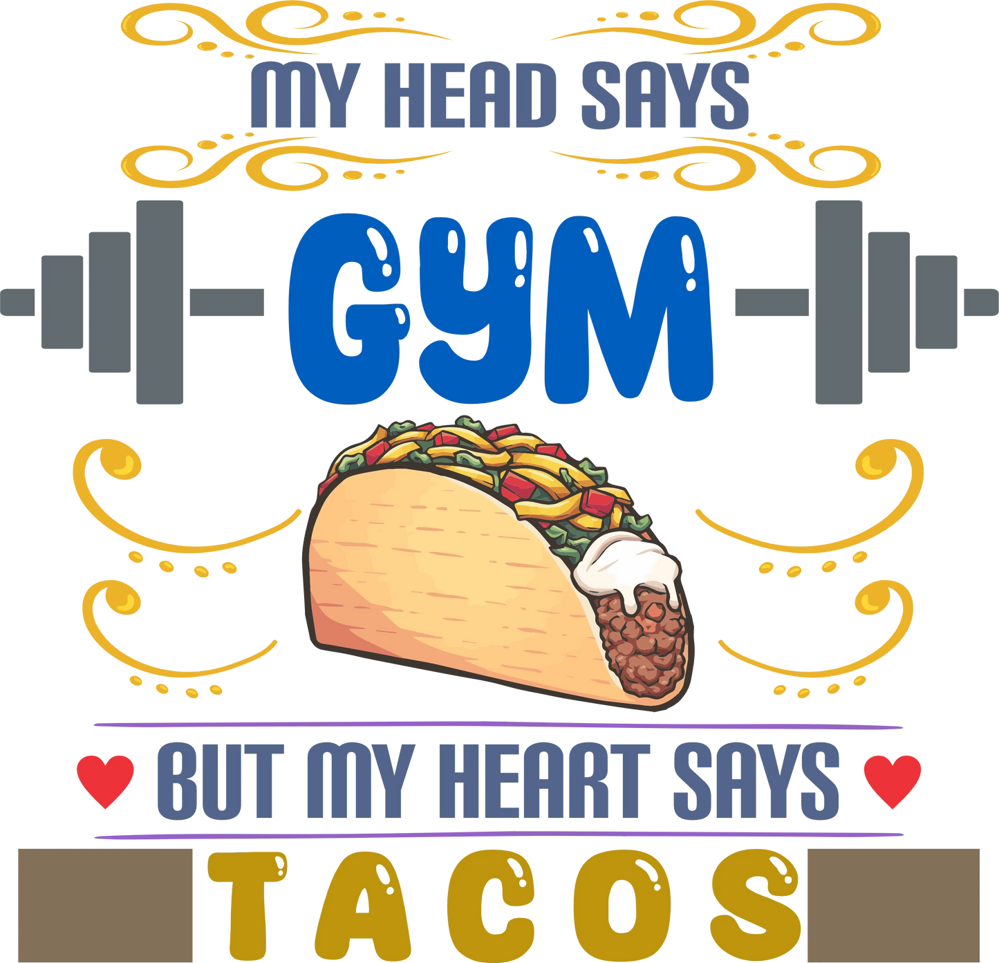 WO14 - Gym ~ Taco, DTF Transfer, Apparel & Accessories, Ace DTF