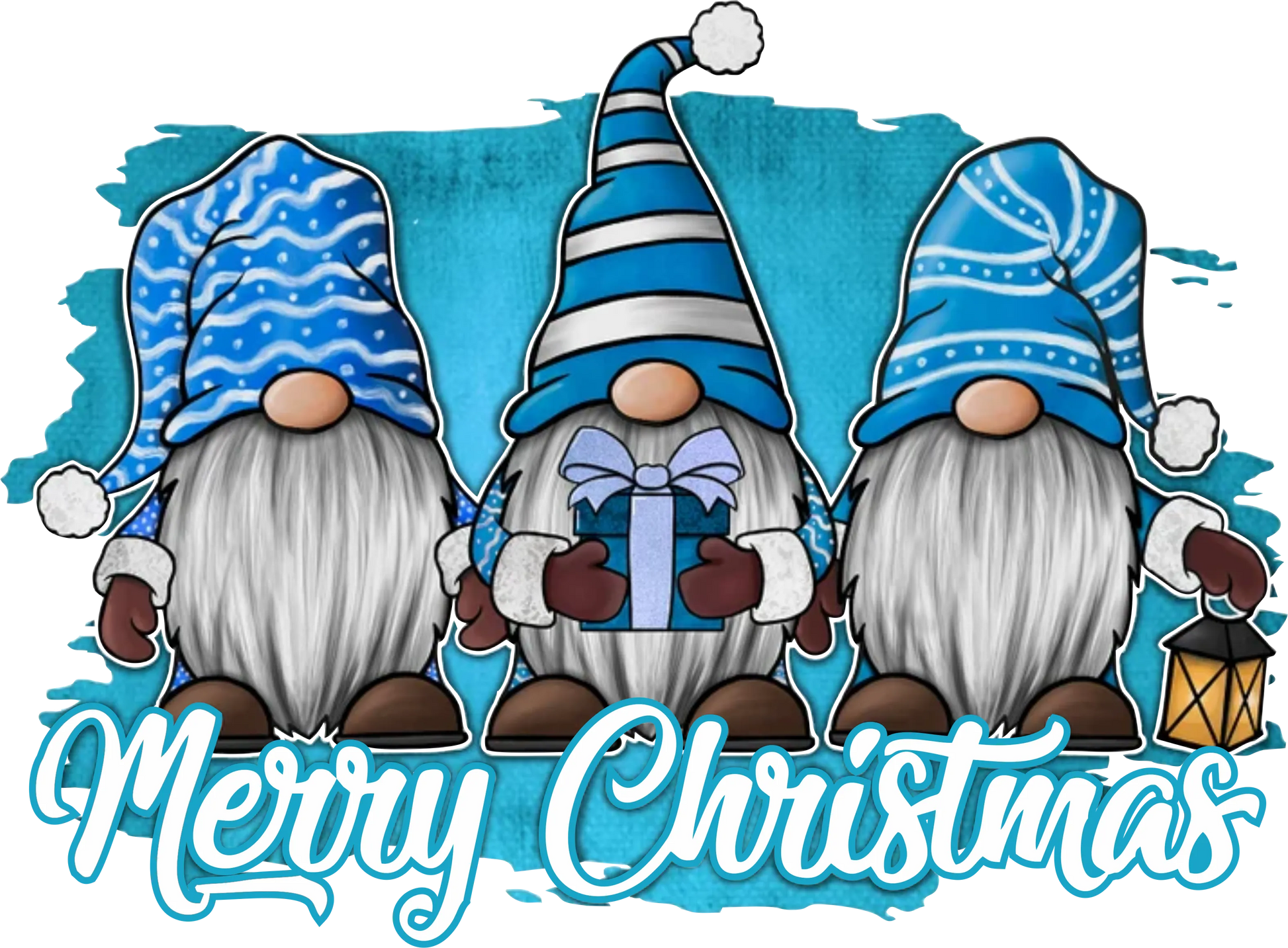 W22-7 -Blue Gnome Christmas, DTF Transfer, Apparel & Accessories, Ace DTF